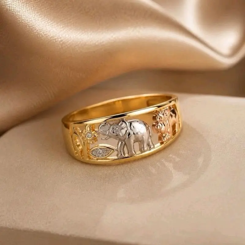 Anillo #110 7 potencias o de la suerte Gold plated