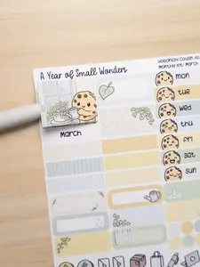 March Monthly Kit Hobonichi – March Cozy Cookie Theme | Planner Stickers : A Year of Small Wonders Collection
