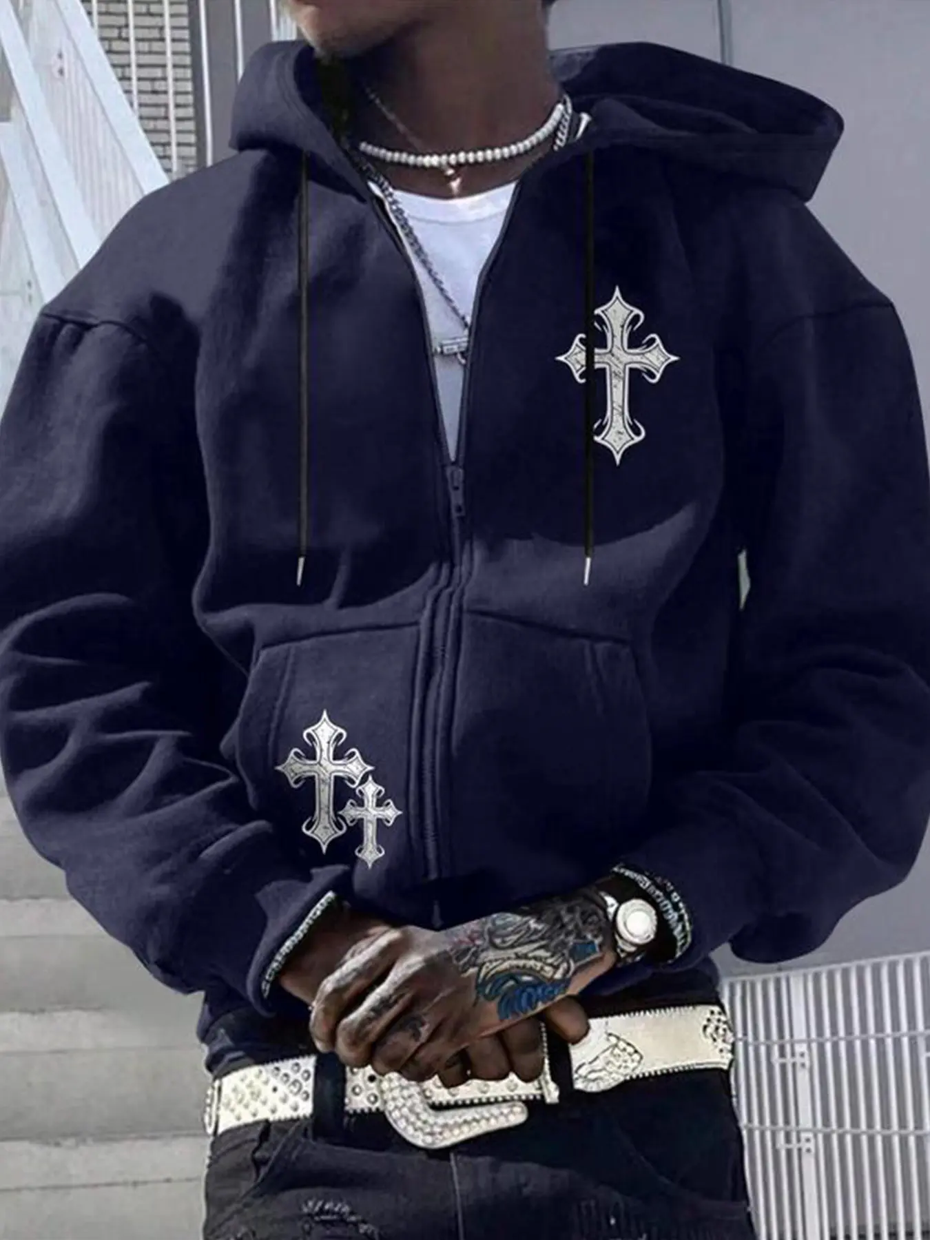 cross zip hoodie - TikTok Shop
