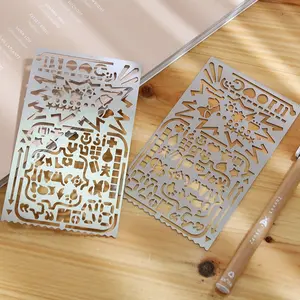 Multifunctional Drawing Template Ruler, Sketching Doodle Notebook Bookmark, Decorative Border Drawing Tool, Creative Aid for Students