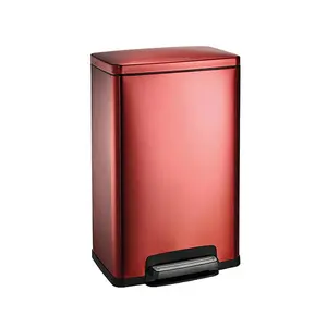 Tramontina 13-Gallon Step Trash Can, Assorted Colors - Heavy-Duty Hinge Construction and Sturdy Pedal for Easy Step Open Access