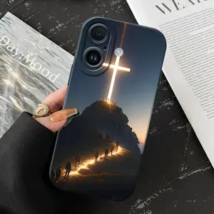 Creative Design Christ Cross Pattern Phone Case , Soft Silicone,Fully Protected and Shockproof For iPhone 17 16 15 15Pro Max 14 14Pro 13 12 11 Plus X 16promax Mini Air 17E