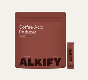 Alkify Coffee Acid Reducer – Unflavored Powder Sticks for Sensitive Stomachs | Less Acidic Coffee (30 Count)