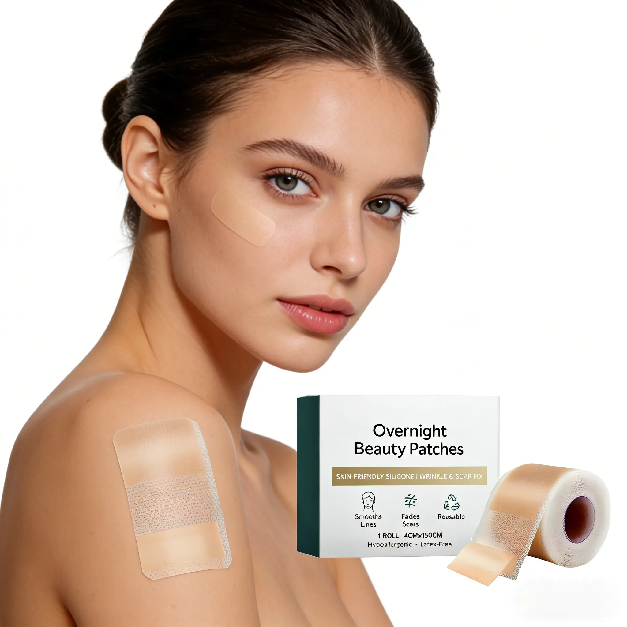 Hydrating Scar & Wrinkle Patch Roll - Skin-Friendly Body Patches for Night Use, Smooths Lines, Reduces Scar Appearance, Suitable for All Skin Types