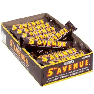 5th Avenue Candy Bars 18 ct - Chocolate Coating, Crunchy Peanut Butter Snack - 18 Bars Pack NET WT 4 lb / Bar NET WT 2 oz Bonbon Milk Cocoa Salt