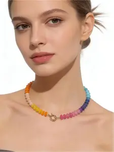 Handmade Colorful Beaded Necklace, Bohemian Style Jewelry for Women and Girls, Fashionable All Season Accessory, Perfect Birthday Gift