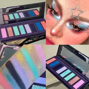 HERORANGE eight color oil painting eye shadow plate, Shimmer Sparkle Palette, Glitter Shimmer pearlescent shiny matte high gloss fine waterproof durable makeup mirror music festival stage party gift
