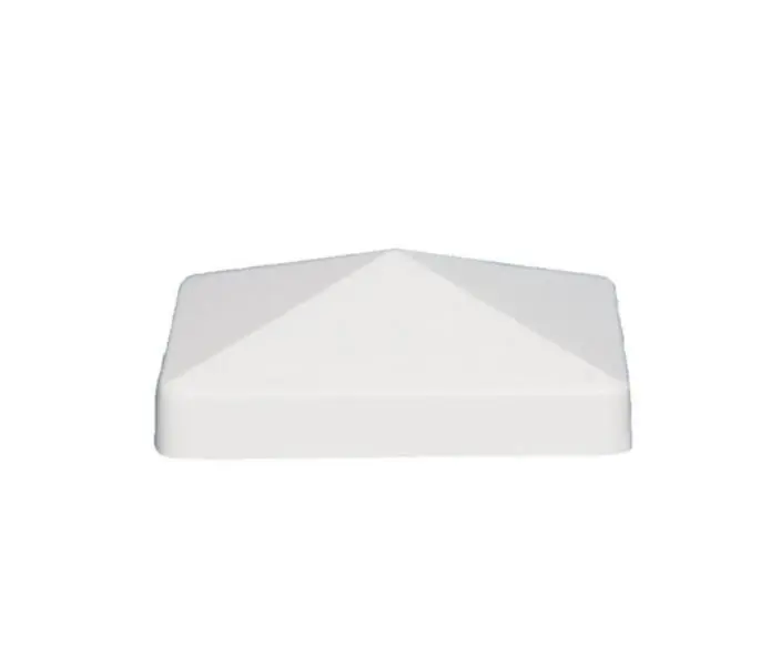 212 MAIN White Pyramid PVC Post Cap - 5x5 Square Base, Pyramid Shape for Home Improvement, Garden Supplies