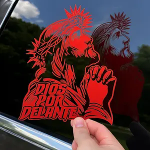 2Pcs Dios Por Delante Decal Sticker - Customizable for Cars, Trucks, SUVs, Glass Doors, Windows, Fridges - Available in Multiple Colors Vehicle Exterior Decoration