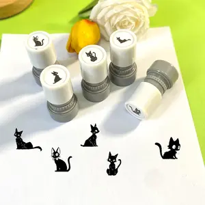 Cat Pattern Stamp Set, 5 Counts/set Cute Cat Stamp, Teacher Reward Stamp, Encouragement Stamp for Students, Office Stationery & Supplies