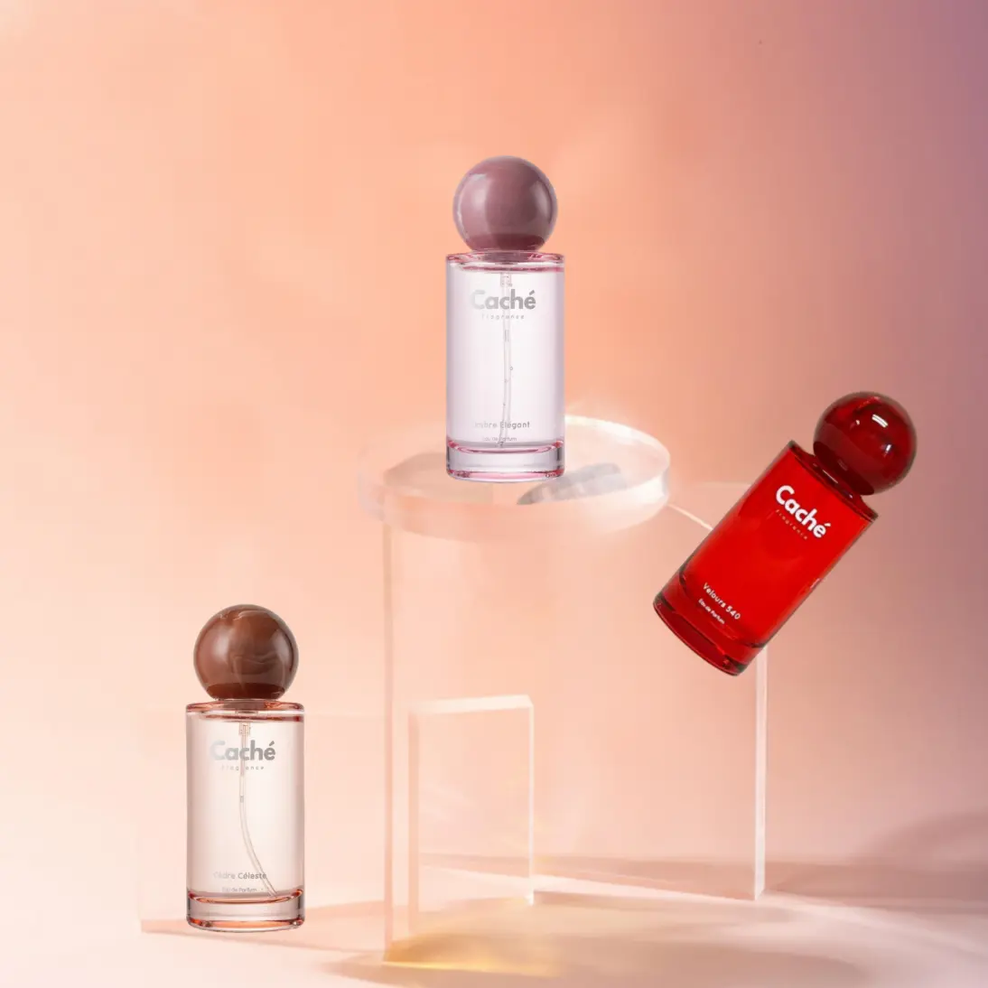 Caché Fragrance | Cèdre Céleste + Ombre Élégant + Velours 540 | Modern Elegance | Eau De Parfum (3 x 1.7oz / 50ml)