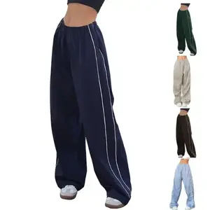 Ommig Women's TikTokShopBlackFriday  Parachute Wideleg Pants Baggy Y2K Elastic Waist Wide Leg Track Pants Trousers Casuals5bF