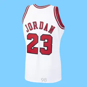 Men's stitched Men's Sleeveless Basketball Jersey White 1997-98 collect