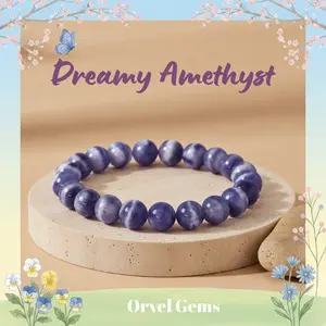 Dreamy Amethyst Crystal Energy Bracelet | 8/10/12mm Beads | Jewelry for Women Men, Kids, Girls, Gift, Engagement, Christmas, Fashion Jewelry