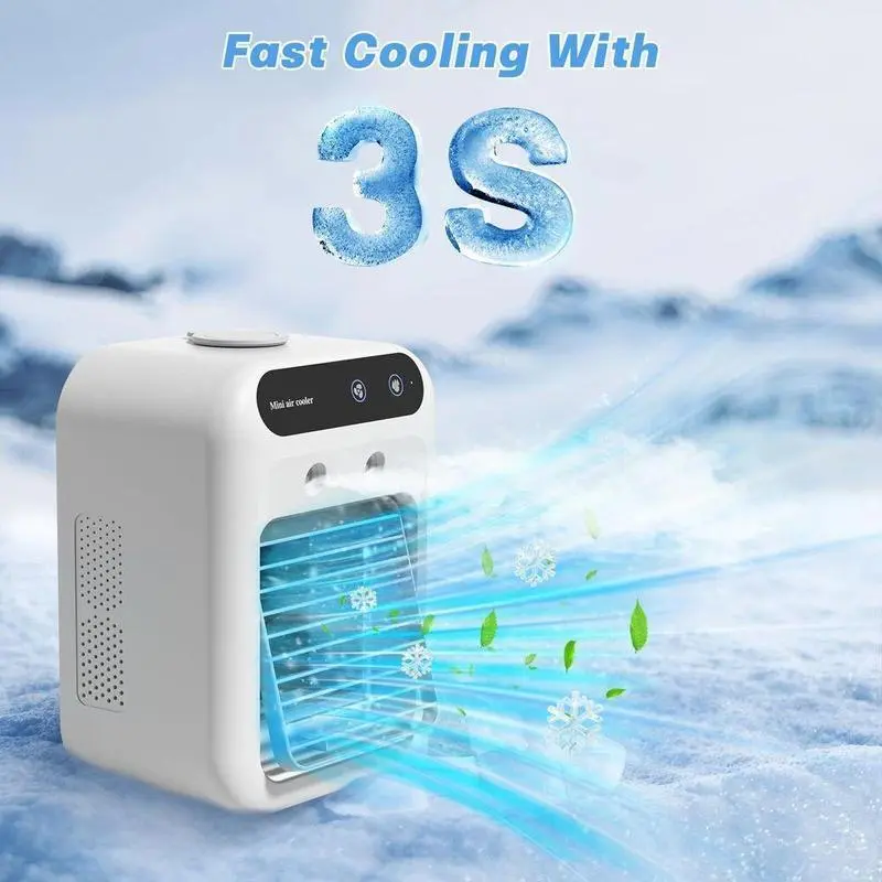 Portable Desktop Fan, Usb Portable Fan, Cordless Rechargeable Fan, Rechargeable Air Cooler, Mini Personal Cooling Fan with 1800mAh Lithium Battery, Suitable for Dormitory & Office Use