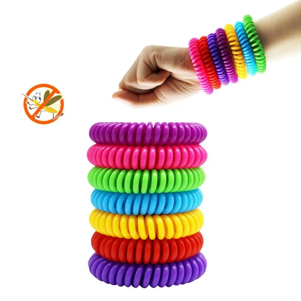 Random Color Anti-sting Bracelet (10pcs/set), EVA Anti-bite Plant Essential Oi Bracelet for Outdoor Travel, Bracelets Stacking, Mix Bracelets, Bracelet Sets
