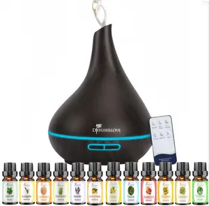 Diffuserlove 500ml Essential Oil Diffuser with 12 Bottles of Essential Oils with Adjustable Mist Mode, No Water Auto Shut Off Essential Oil Cool Mist Diffuser, Home Diffuser, Home Office Humidifier