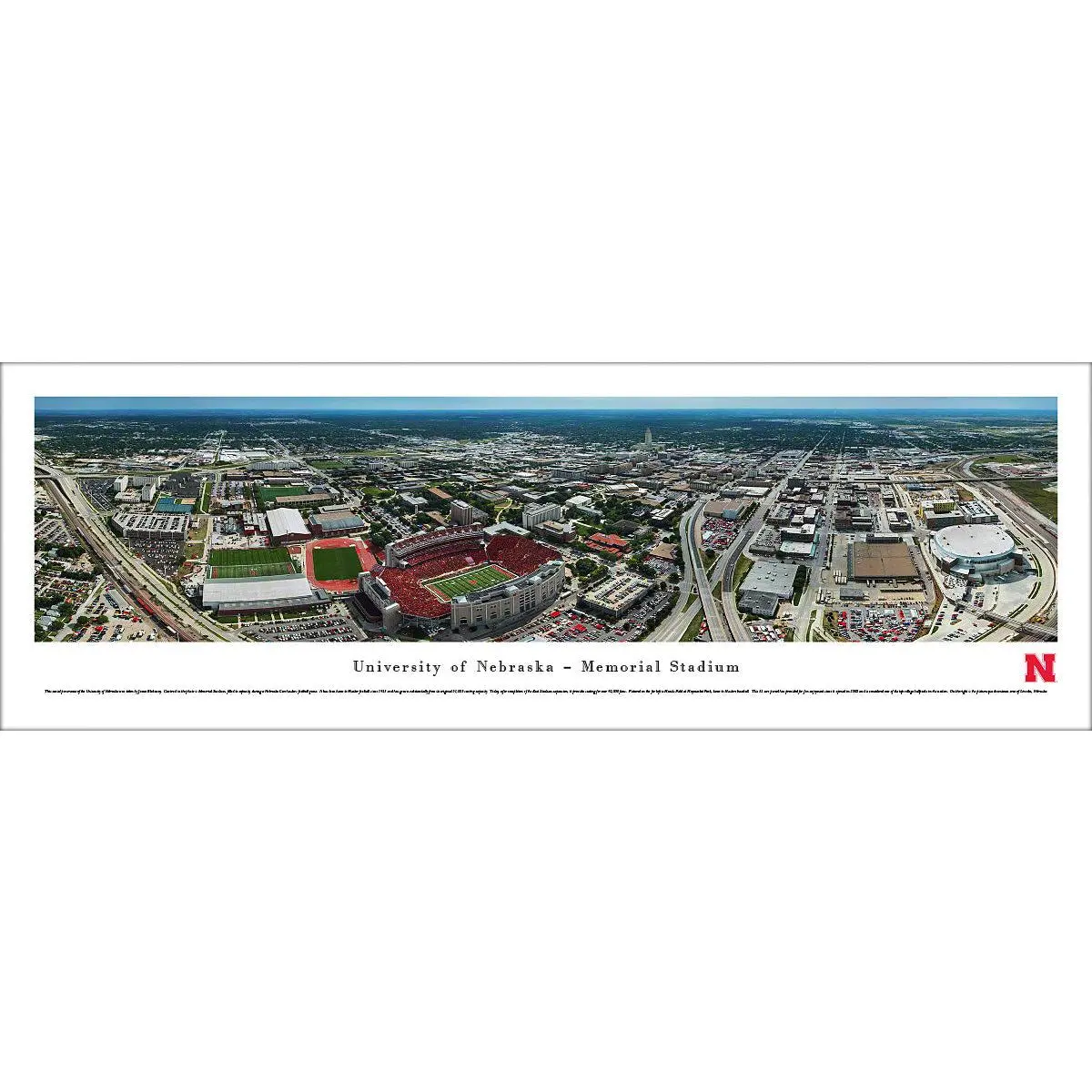 Nebraska Cornhuskers Memorial Stadium Aerial Panoramic Picture