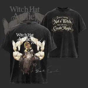 Vintage CoCo "Even If You’re Not A Witch, You Can Still Create Magic" | Witch Hat Atelier Washed Oversized Graphic Tee - Unisex T-shirt - Hoodie, WHA Double Printed T-Shirt, Streetwear Top, Summers Outfits, Gift for Anime Fans, Fantasy Style