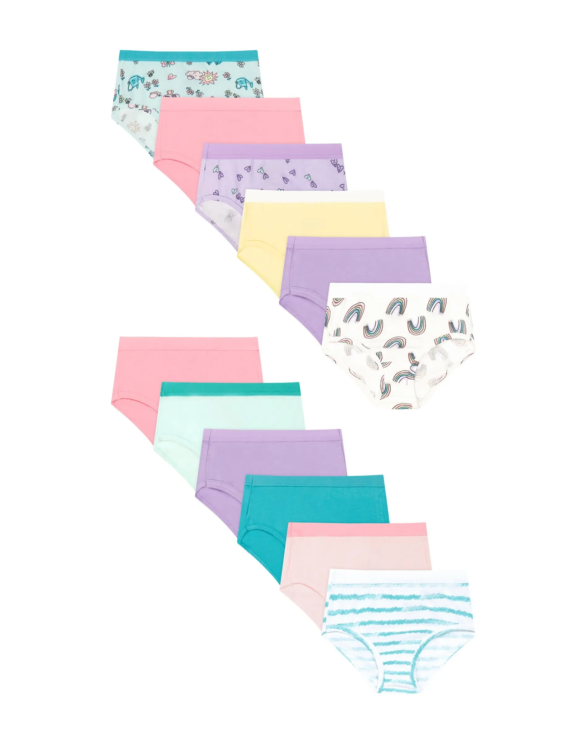 Hanes Toddler Girls' Underwear Briefs Pack, 12-Pack, Cotton Blend
