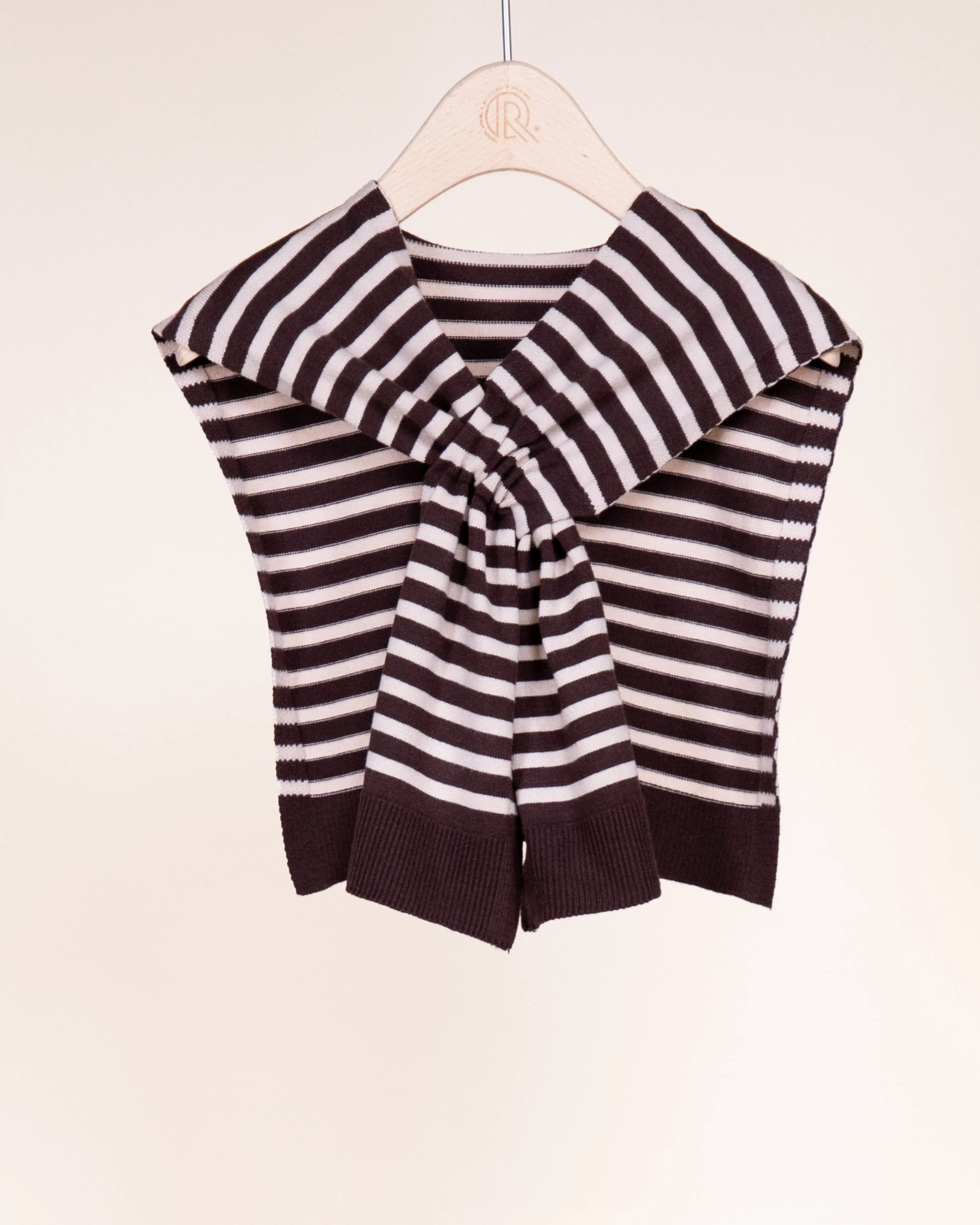 Striped Preppy Mock Sweater Wrap - BROWN (Pack of 6)