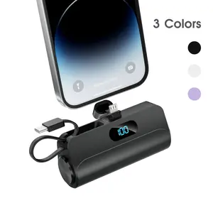 Portable Power Bank, Battery Pack, 5000mAh Rechargeable Lightweight Portable Mobile Phone Charger with Stand, LED Digital Display Screen Power Bank for iPhone & Galaxy & Other Electronic Products
