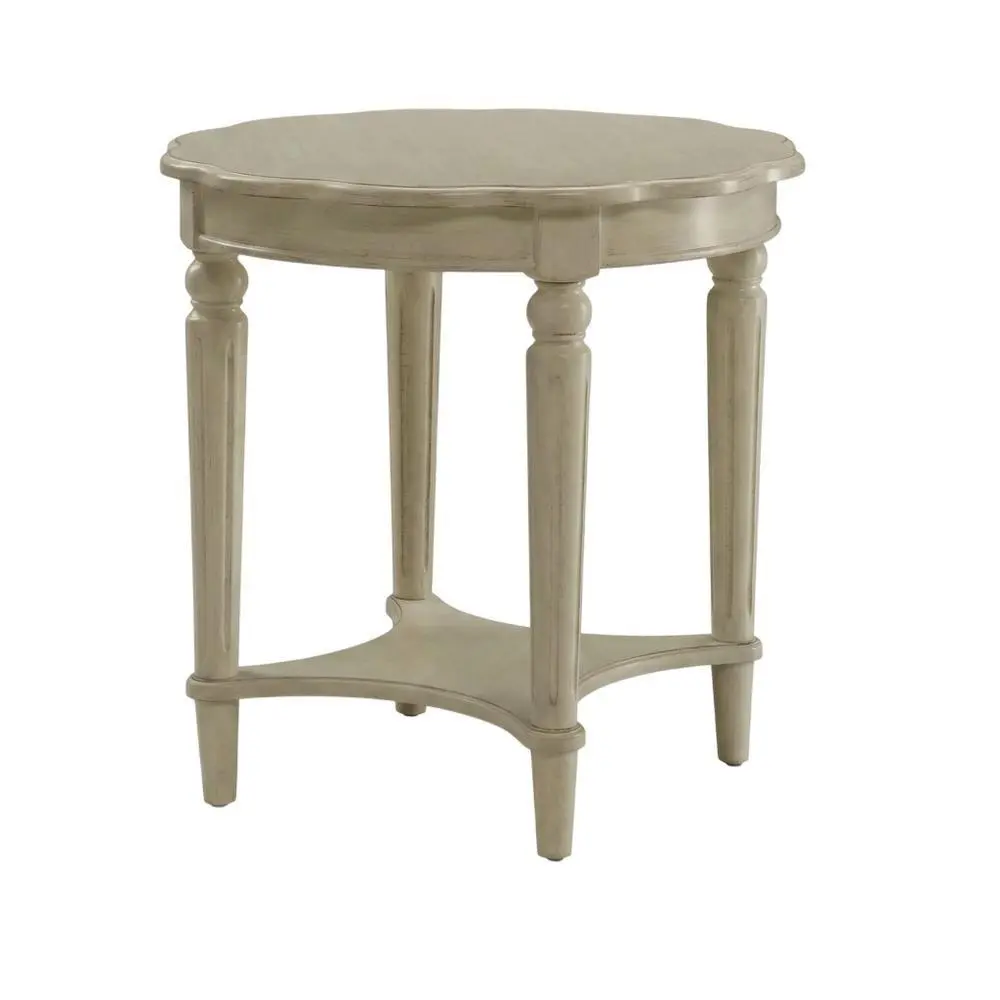 Antique White Wood End Table - Elegant Style, Lightweight Design, Durable Finish