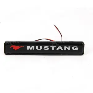 LED Light Car Front Grille Emblem Badge Illuminated Decal Sticker For Mustang X1