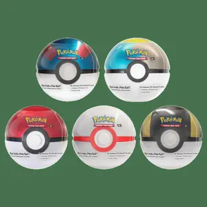 Pokeball Tin (3 Packs in Each) Pokemon TCG Trading Cards Box Collectible Trading Cards