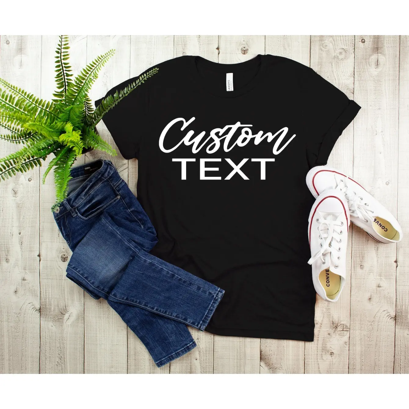 Women's The theme centers on personalization and customization, highlighting a unisex t-shirt designed for adding custom text. Graphic T-Shirt - Short Sleeve Crew Neck Regular Fit Casual Wear | Soft & Breathable Fabric, Durable Print, Everyday Comfort,