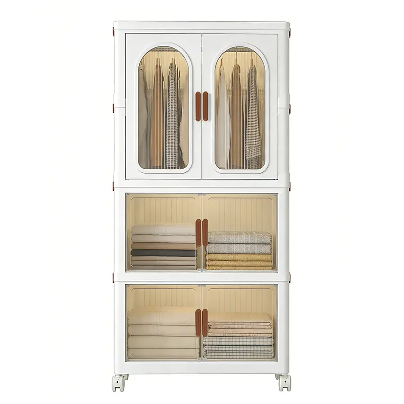 60cm-2/3/4 layers Multi-Functional Organizer & Plastic Sundries Organizer with Doors & Wheels – for Bedroom, Living Room, Kitchen – Easy Assembly, Space-Saving,nightstands for bedroom,men's room accessories storage cabinet decor