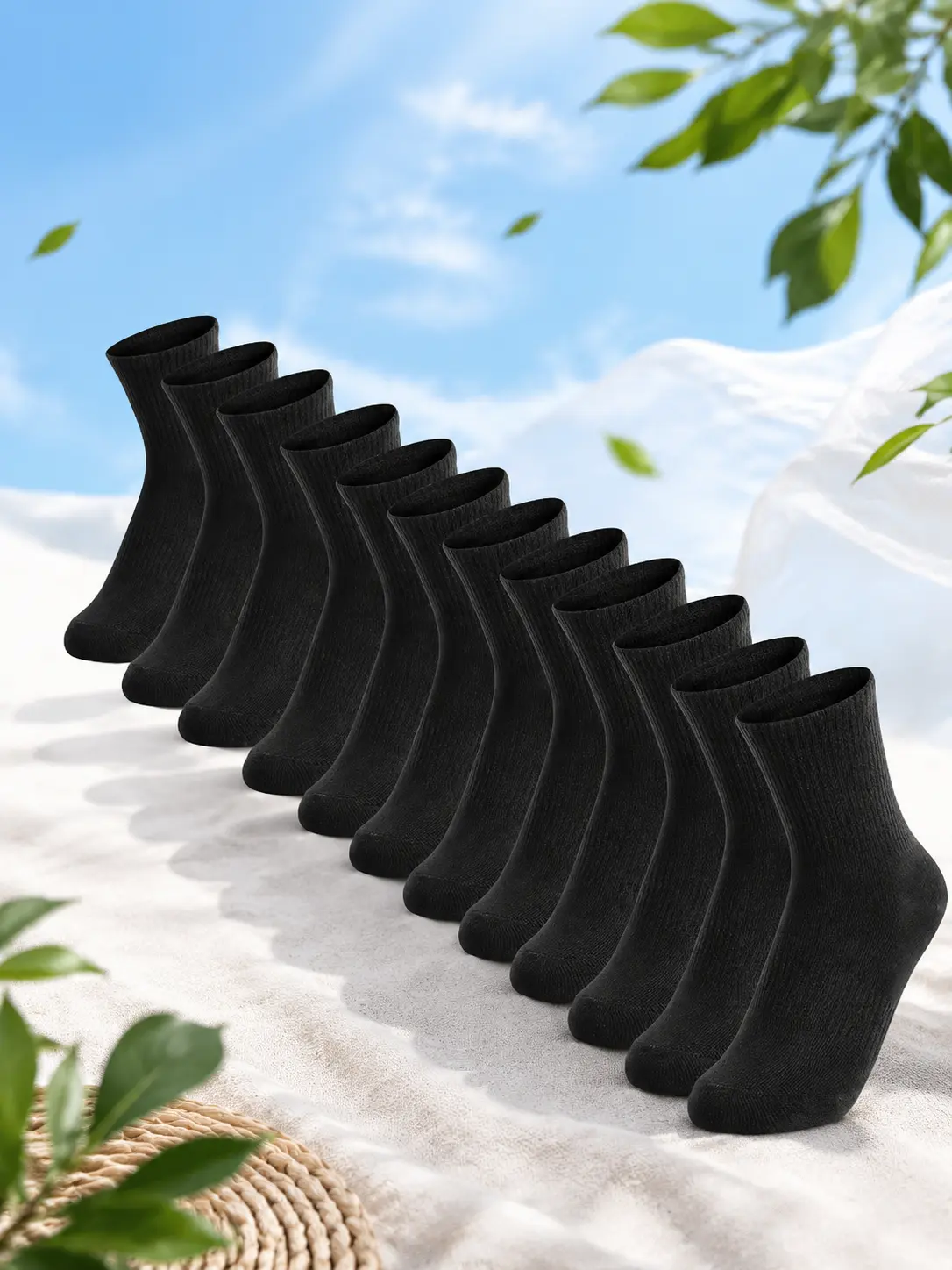 Womens Crew Socks Thin Cotton Long Socks Arch Support Casual Workout High Socks 6 Pairs