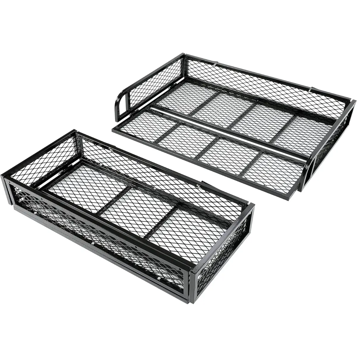 ATV Front+Rear Cargo Basket Universal Front+Rear Luggage Carrier Mesh Rack Black Steel ATV Front+Rear Cargo Basket Universal Front+Rear Luggage Carrier Mesh Rack Black Steel