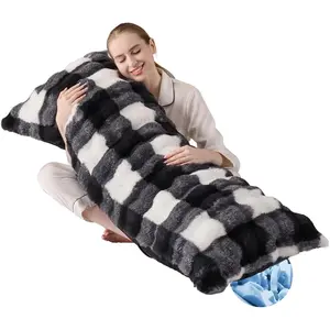 Full Body Pillow 20x54 Inch Memory Foam Pregnancy Pillow for Side Sleepers Orthopedic Back Support Maternity Pillow for Women with Removable Cover Black White Checkerboard Print