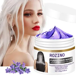 100g Purple Hair Mask, 1 Box Moisturizing Hair Conditioning Hair Mask for Golden, Platinum, Gray Hair, Soothing Dry Copper and Yellow Hair, Hair Care Product for Dry & Damaged Hair, Moisturizing Vegan Haircare, Keratin Hair Treatment