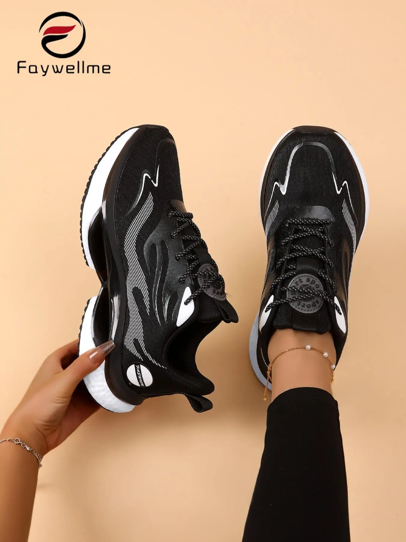 Women's Lace-Up Low-Top Sneakers, Valentine's Day Gift for Girls, Casual Running Footwear, Casual Comfortable Breathable Sports Running Shoes, All-match Basic Shoes for Daily Wear, Athletic Running Trainers