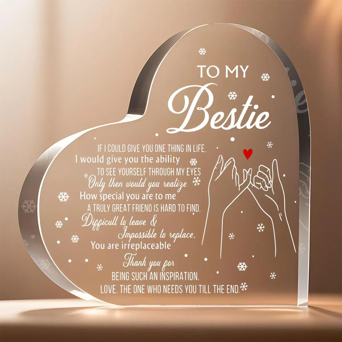 Heart Shaped Acrylic Ornament, Heart Plaque, Creative Desktop Decoration, Home Ornaments, Home Decor for Living Room, Bedroom, Office Desk, Bookshelf, Cabinet