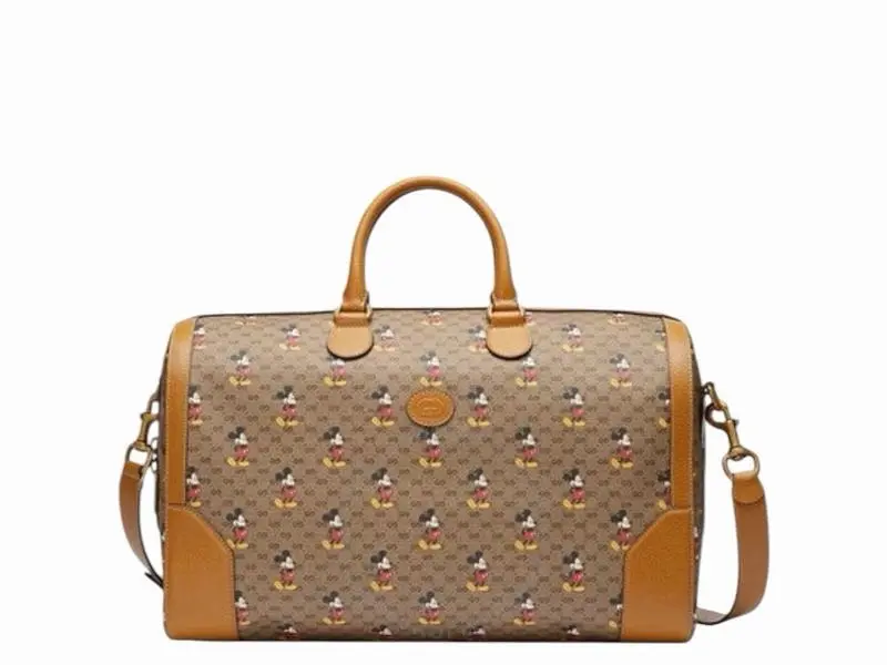 Pre-owned GUCCI canvas Luggage X Disney Micro GG mickey Duffle Bag