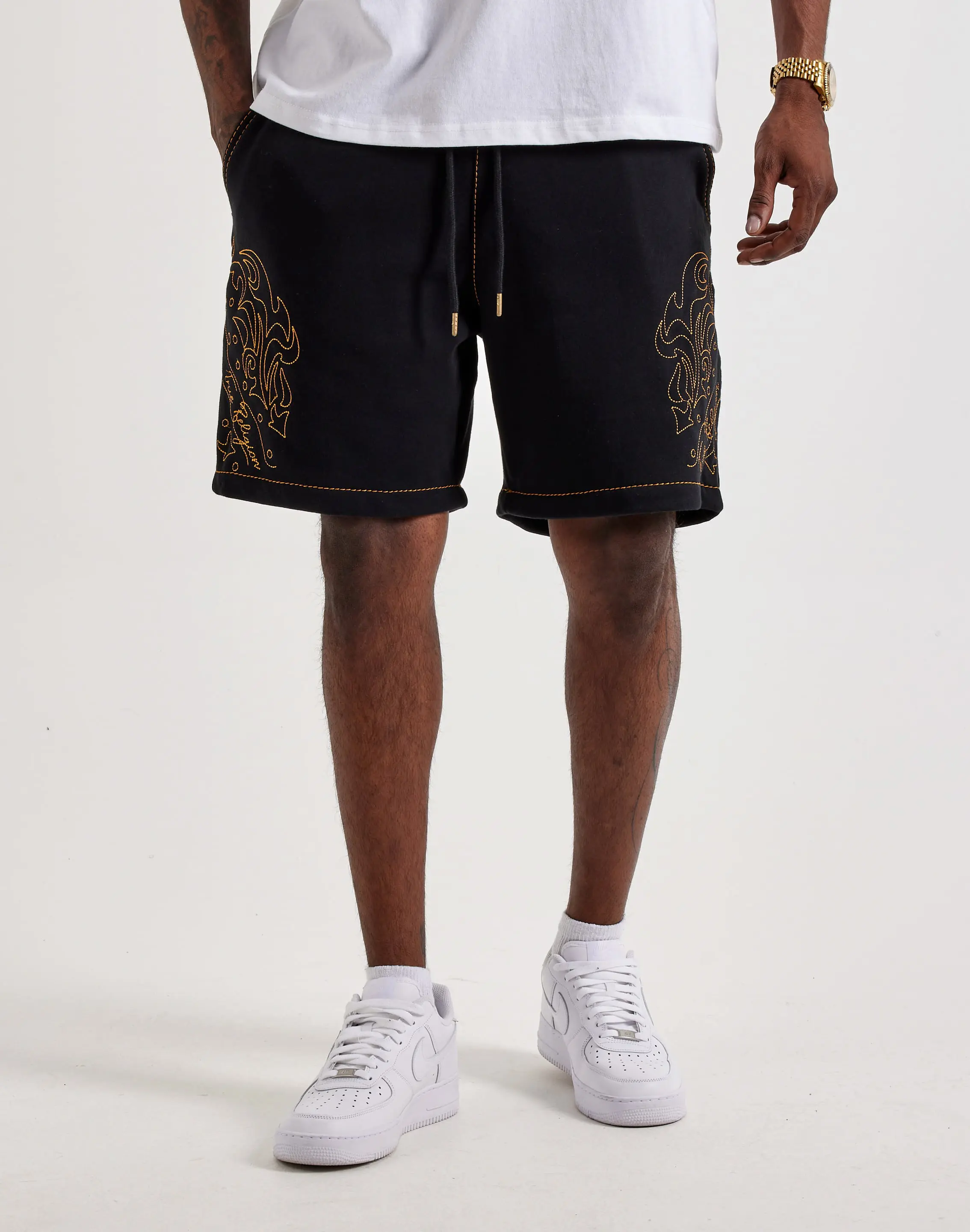 Mens True Religion Rodeo Big T Fleece Sweat Shorts