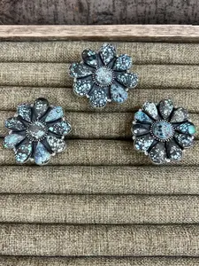 Handmade Sterling Silver Starfox Variscite Adjustable Ring Signed Nizhoni