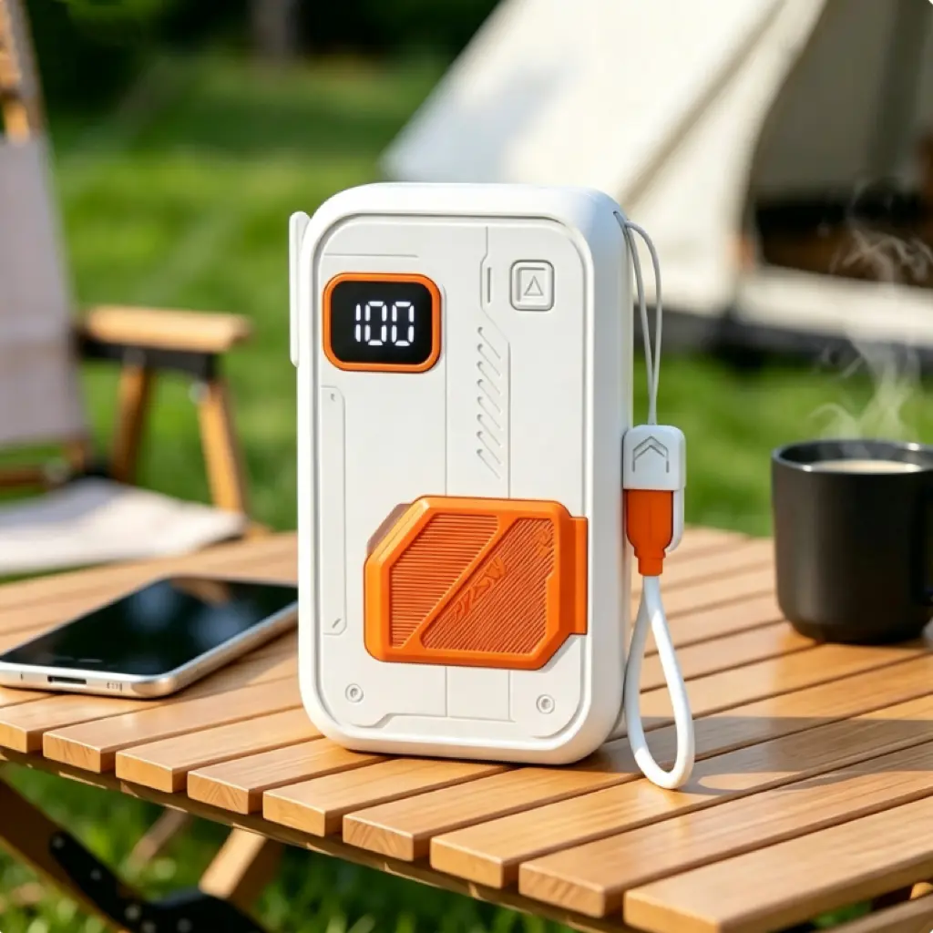 20000mAh Magnetic Portable Power Bank with Folding Built-in Wall Plug, USB-C Output, Emergency Charging Accessories for Travel & Daily Use, Compatible with iPhone, Xiaomi Smartphones