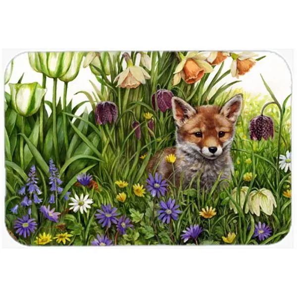 212 MAIN Large Rectangular Tempered Glass Chopping Board - Heatproof Kitchen Essential with Carolines Treasures April Fox Design by Debbie Cook
