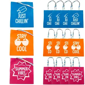 15" x 17" Large Summer Sayings Nonwoven Tote Bags - 12 Pc.