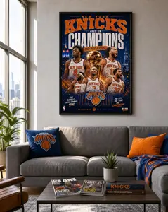 New York Knicks CHAMPIONSHIP POSTER 2025-26 | Knicks Wall Art | NBA Champions Print | Madison Square Garden Decor | Basketball Fan Gift Poste Print Unframed