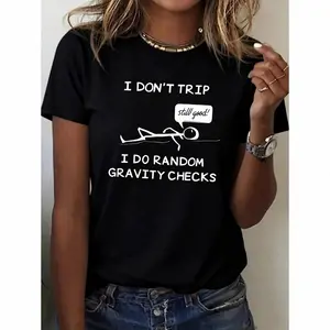 Gravity Funny Casual Digital Print  Pure Heavy Cotton  Womens T-Shirts