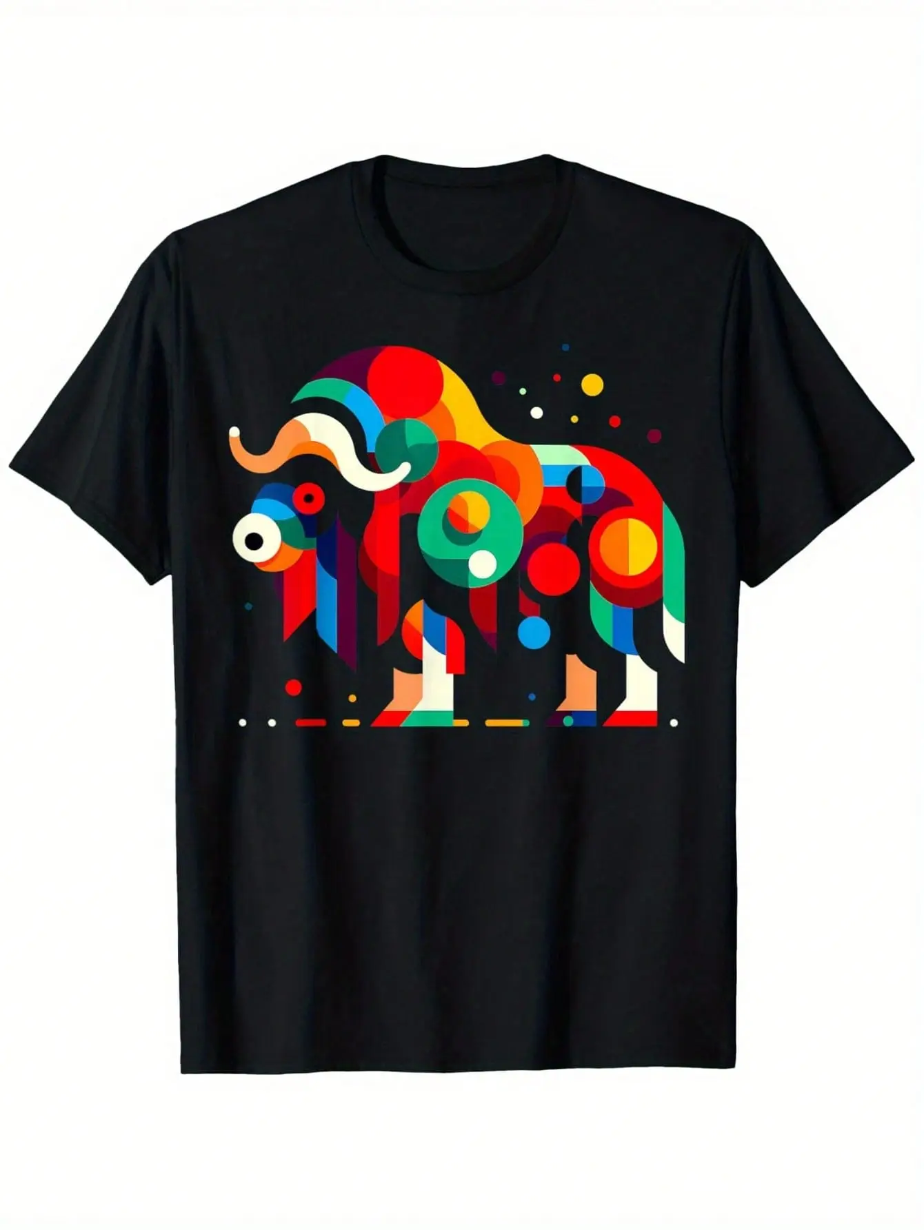 Geometric Minimalism Modern Illustration Musk Ox Art T-Shirt Comfortable Outdoor Casual Top Casual Summer Wear |   Crew Neck Tshirt Men'S Summer Clothes Slightly Elastic 100%Cotton S-XXXLgraphic Tees Men Shirts Streetwear White Shirt Black Shirt halloween