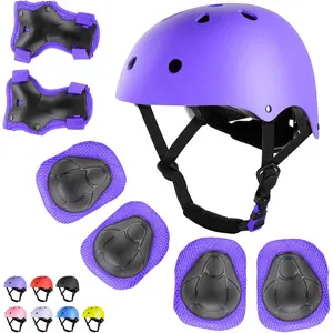 P-KCP05    Kids Bike Helmet Set Skateboard Knee Pads, Helmet Pad Set Protective Gear Set Adjustable for Girls Kids 3-10 Helmet Elbow Pads Wrist Guards for Sport Cycling Bike Roller Skating Scooter