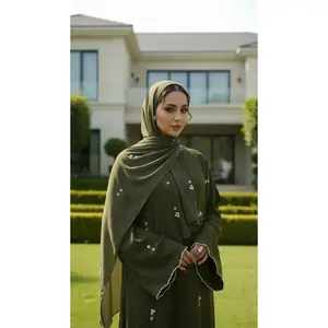 Safiya  Abaya – Floral Embroidered Flowing Abaya