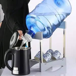 5 Gallon Reusable Plastic Water Dispenser Valve and Spout, Blue Handle, No Battery Needed, Easy Installation for Home Office Kitchen Saving Water, Water Dispenser Faucet