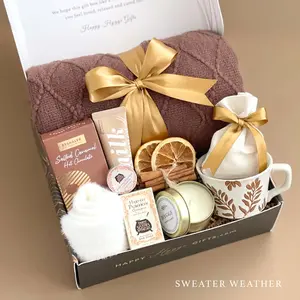 Fall Vibes Hygge Gift Set for Her, Fall Gift Box, Fall Gift Basket for Women and Men, Cozy Care Package, Thanksgiving Gift | Trendy Giftbox